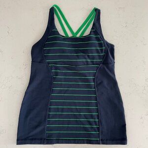 Lululemon Energy Tank Top Slalom Stripe Inkwell in Navy & Green NWT